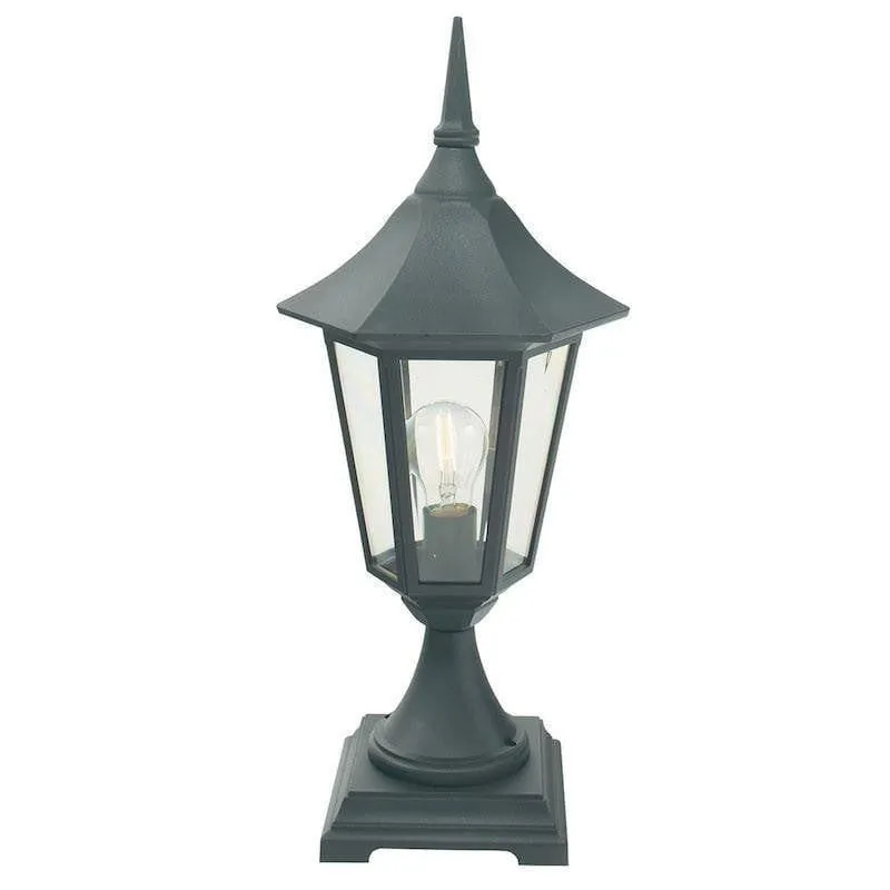 Elstead Valencia Black Outdoor Pedestal Lantern