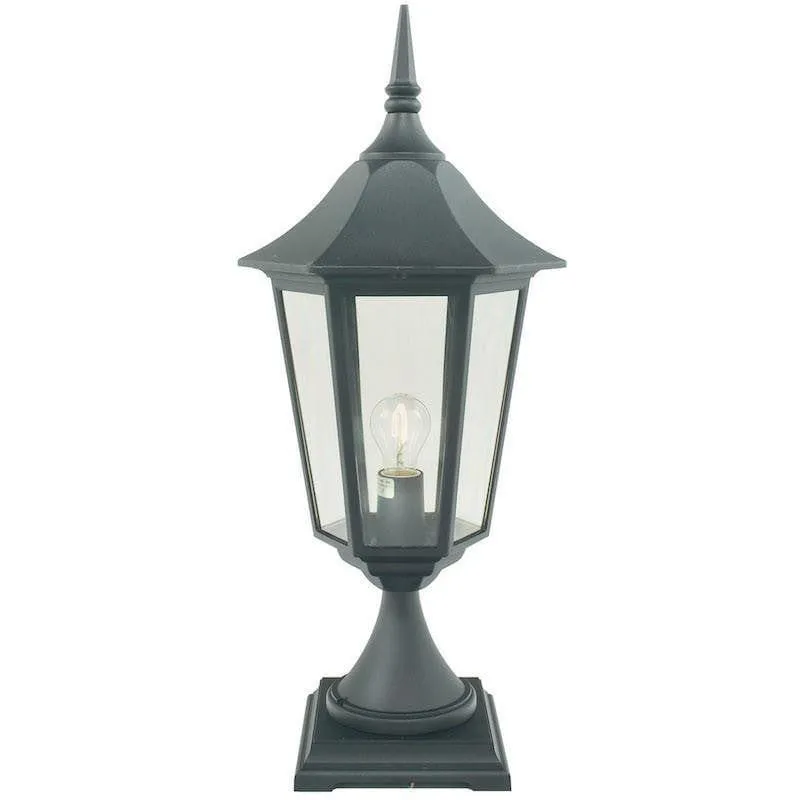 Elstead Valencia Grande Black Outdoor Pedestal Lantern