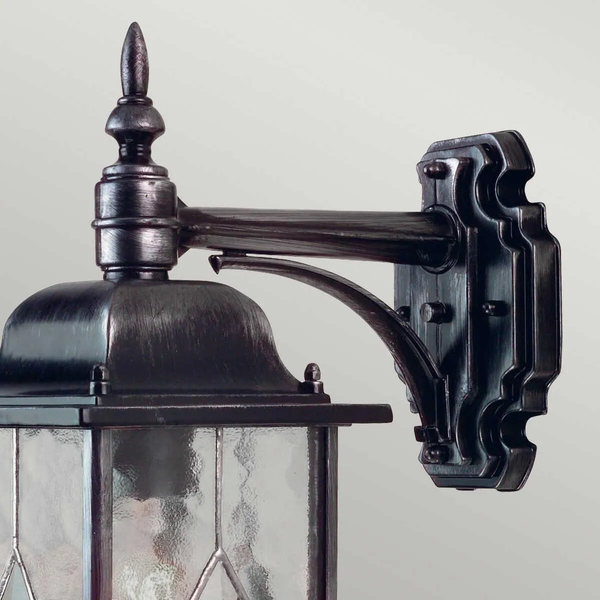 Elstead Wexford Black/Silver Outdoor Downlighter Wall Light