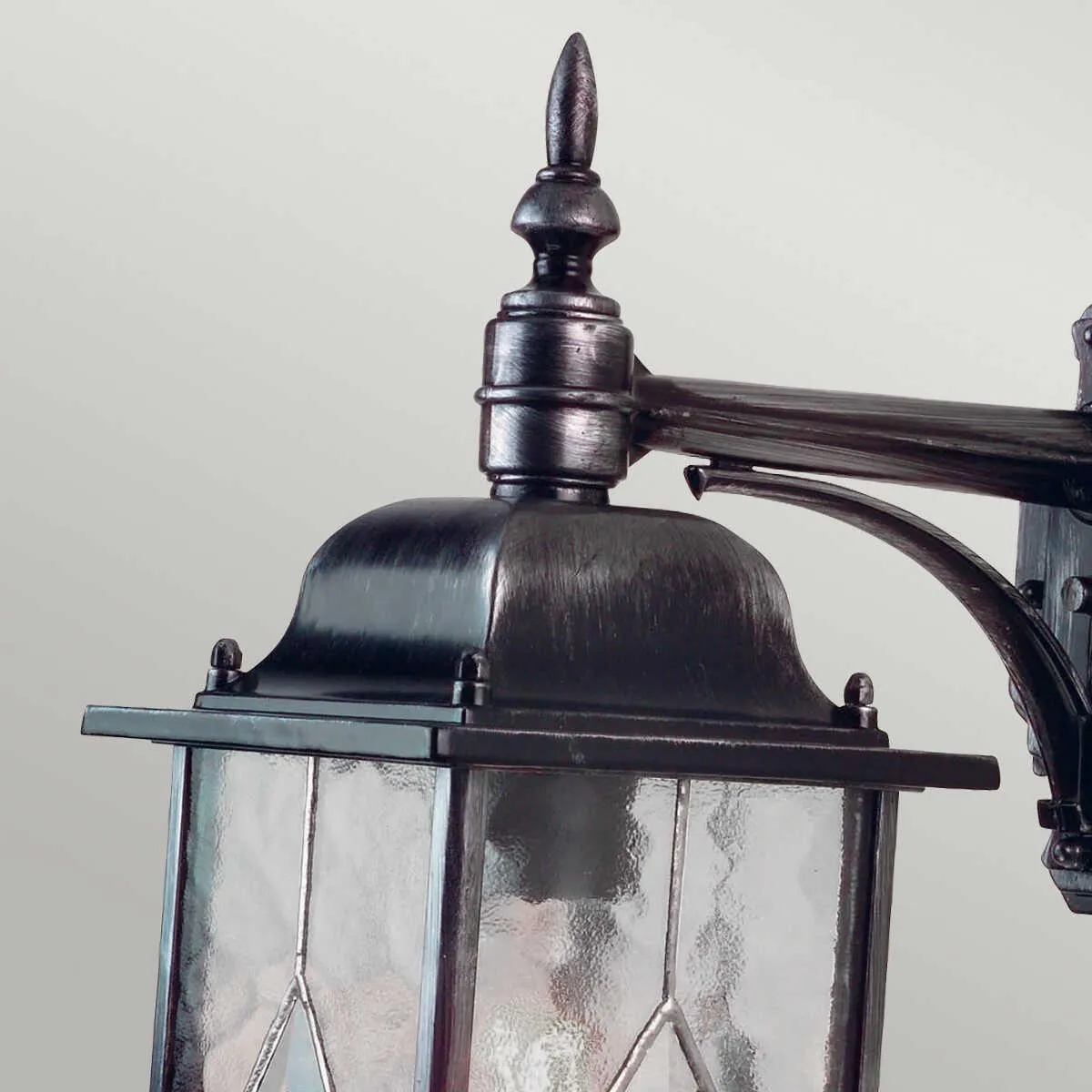 Elstead Wexford Black/Silver Outdoor Downlighter Wall Light