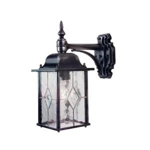 Elstead Wexford Black/Silver Outdoor Downlighter Wall Light