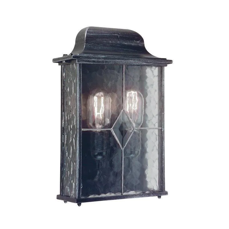 Elstead Wexford Black/Silver Outdoor Half Wall Light