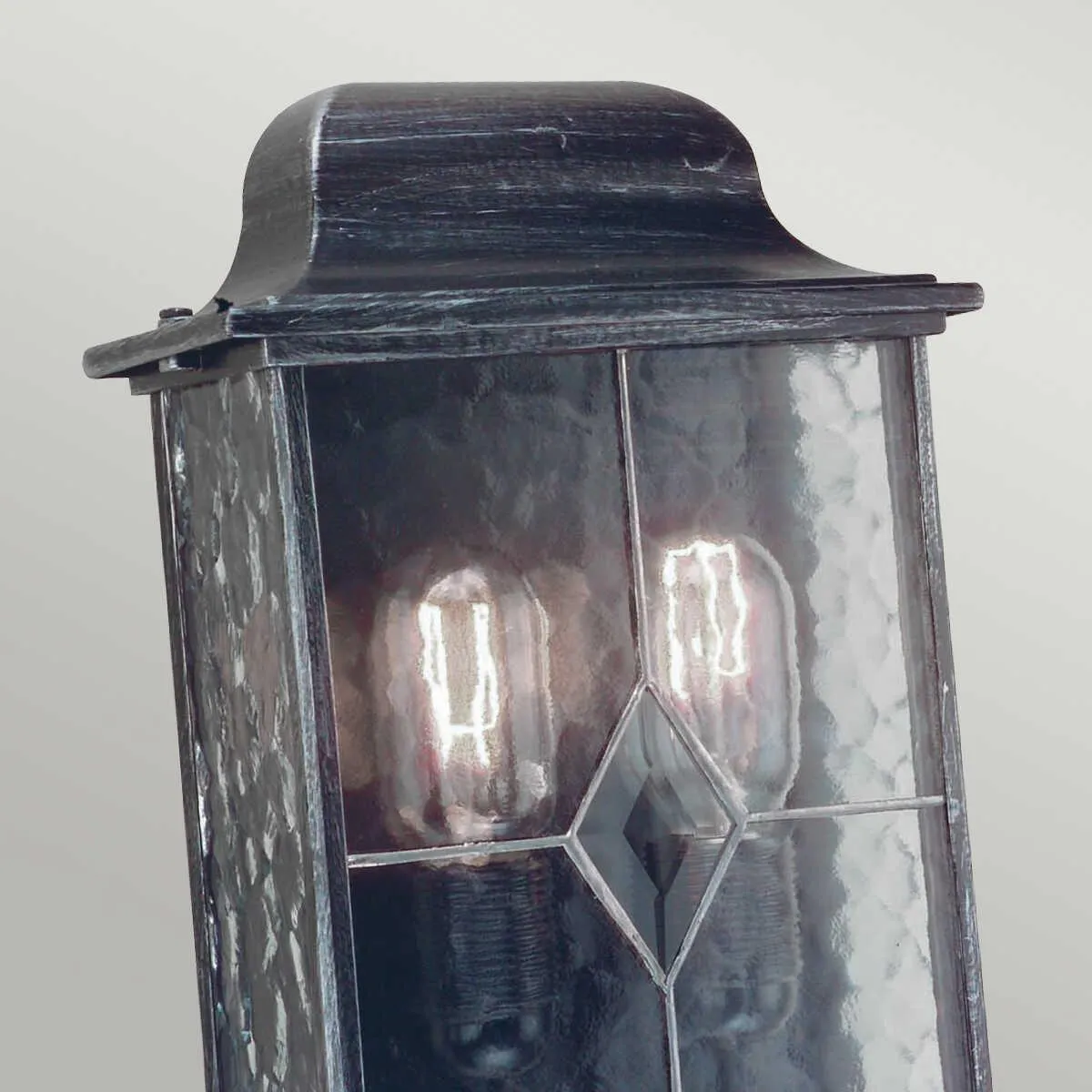 Elstead Wexford Black/Silver Outdoor Half Wall Light