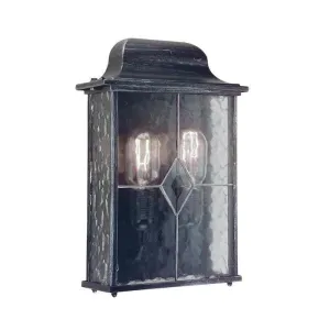 Elstead Wexford Black/Silver Outdoor Half Wall Light