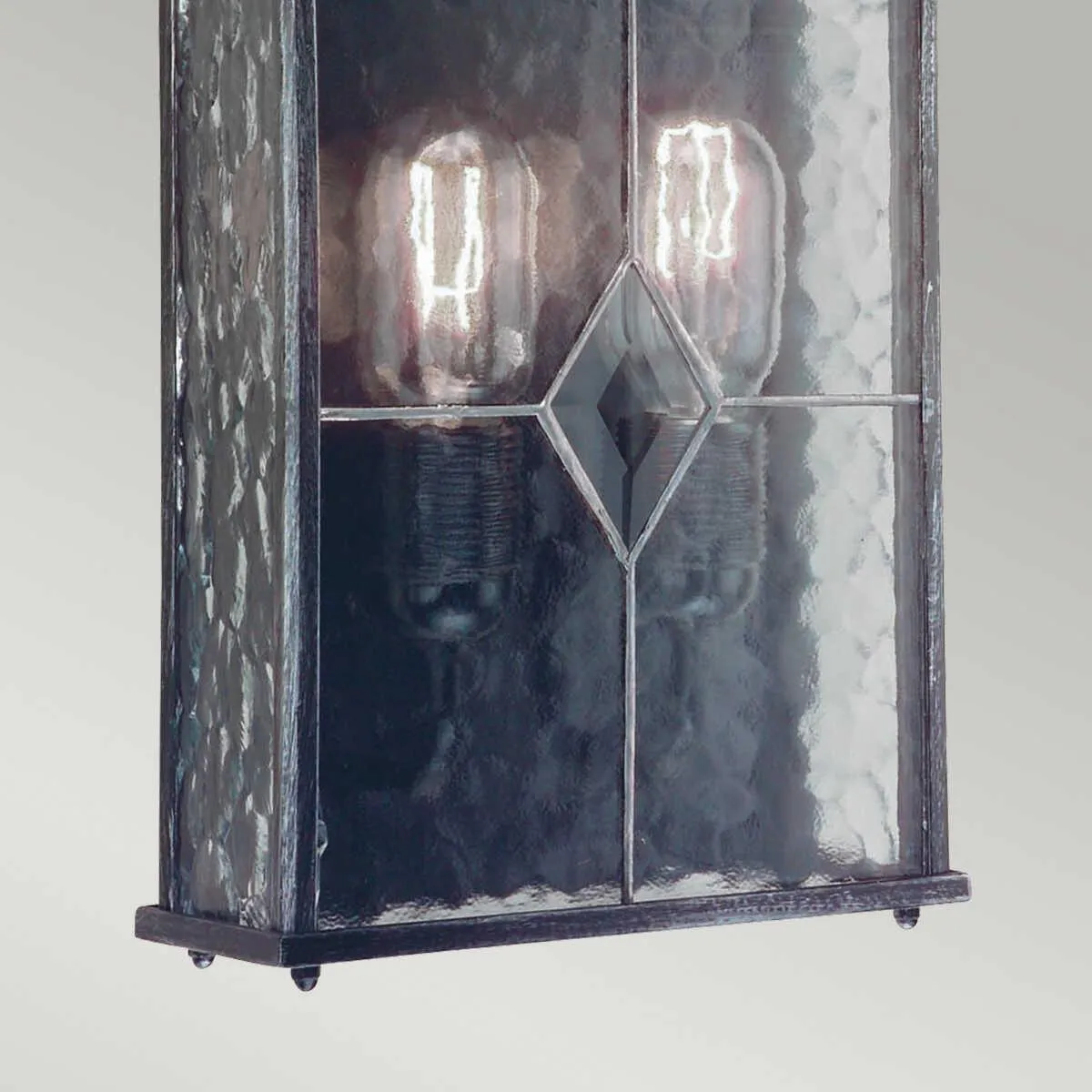 Elstead Wexford Black/Silver Outdoor Half Wall Light