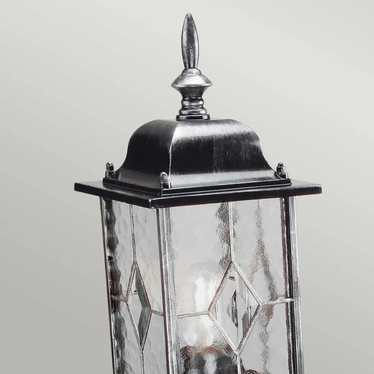 Elstead Wexford Black/Silver Outdoor Pedestal Lantern