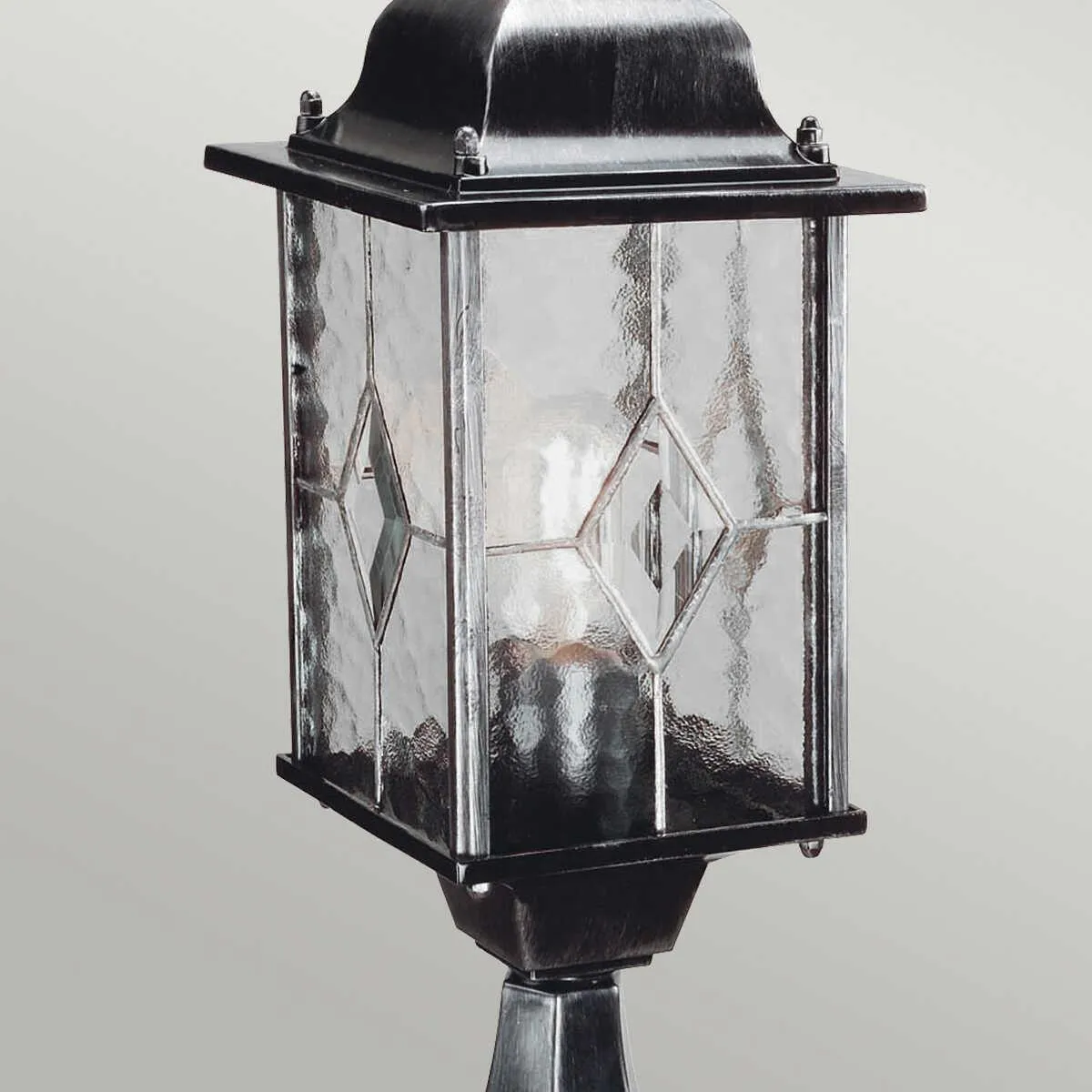 Elstead Wexford Black/Silver Outdoor Pedestal Lantern