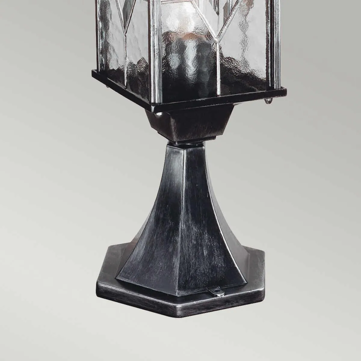 Elstead Wexford Black/Silver Outdoor Pedestal Lantern