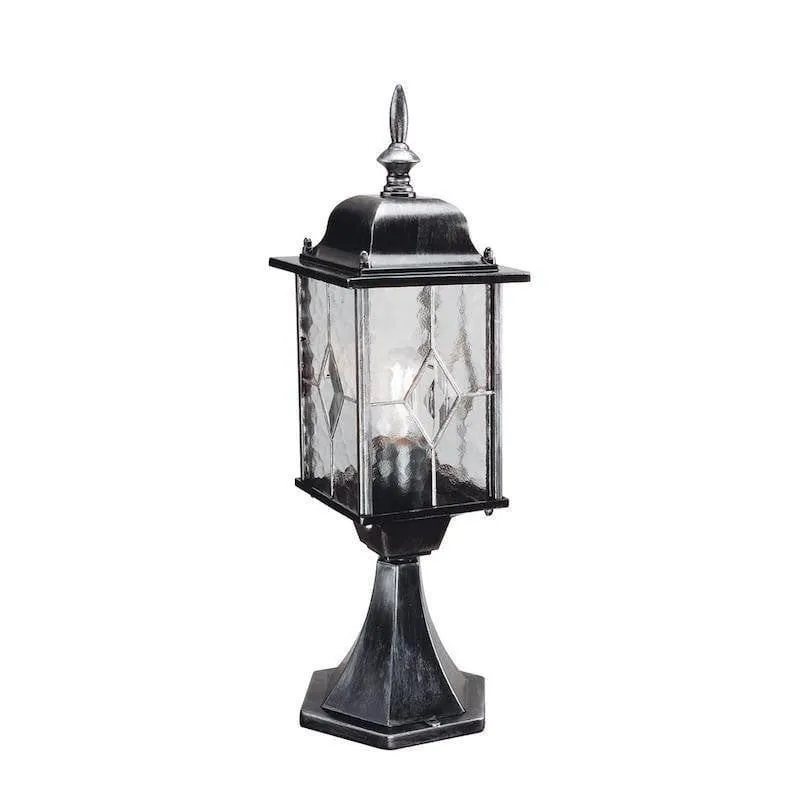 Elstead Wexford Black/Silver Outdoor Pedestal Lantern