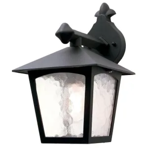 Elstead York Black Outdoor Downlighter Wall Light