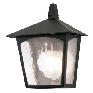Elstead York Black Outdoor Half Wall Light