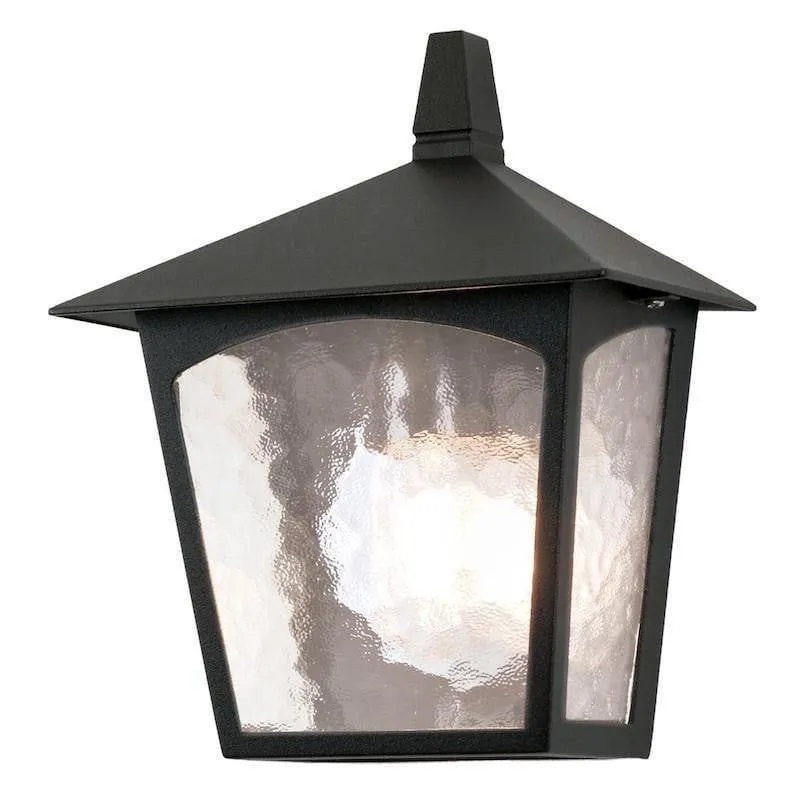 Elstead York Black Outdoor Half Wall Light