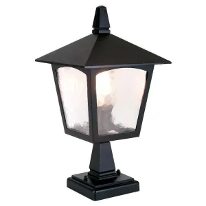 Elstead York Black Outdoor Pedestal Lantern