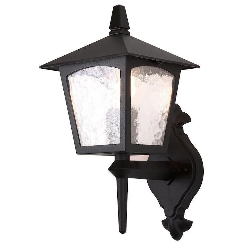 Elstead York Black Outdoor Uplighter Wall Light