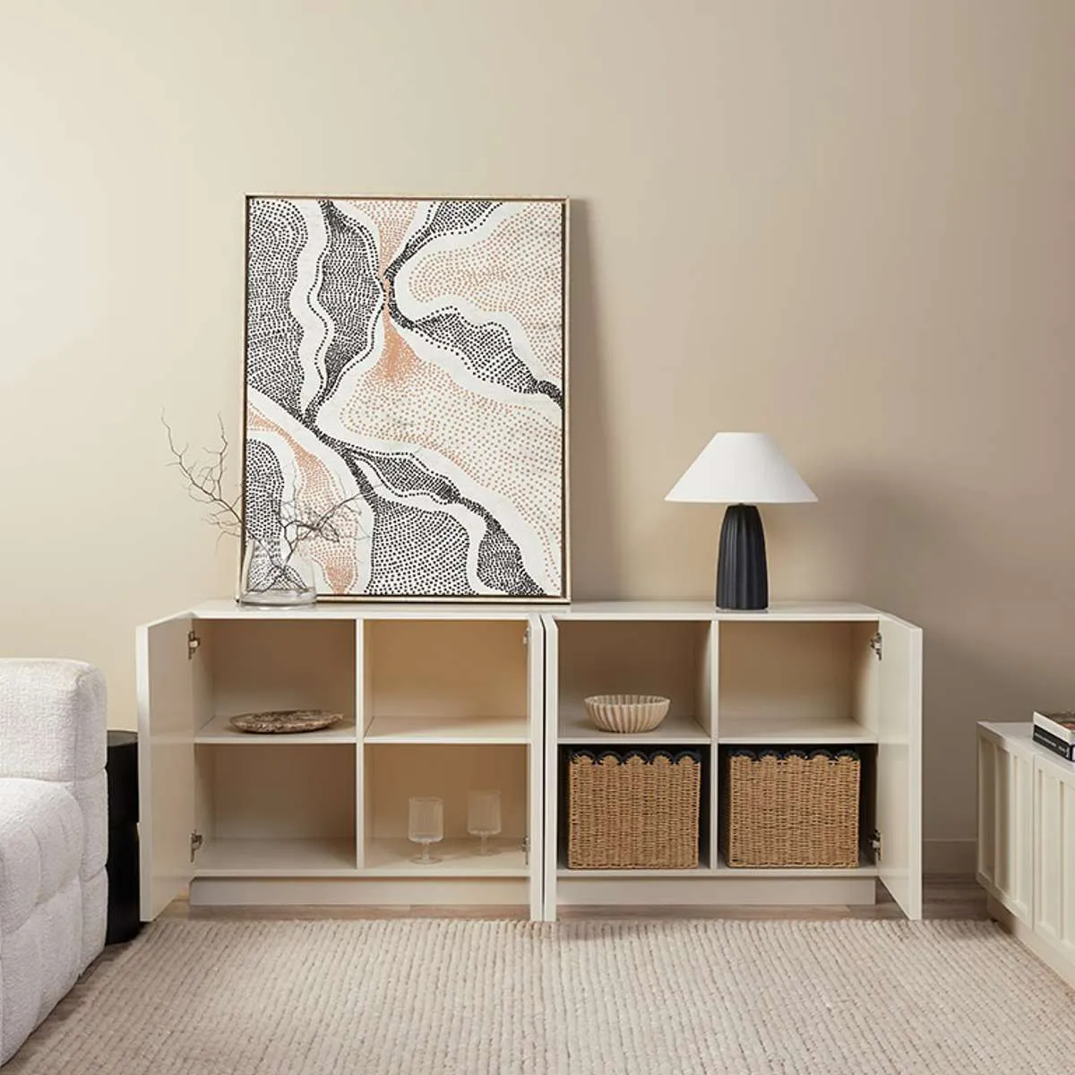 Emery Panel Buffet - Beige Mocka