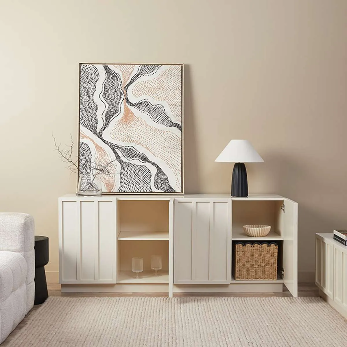 Emery Panel Buffet - Beige Mocka
