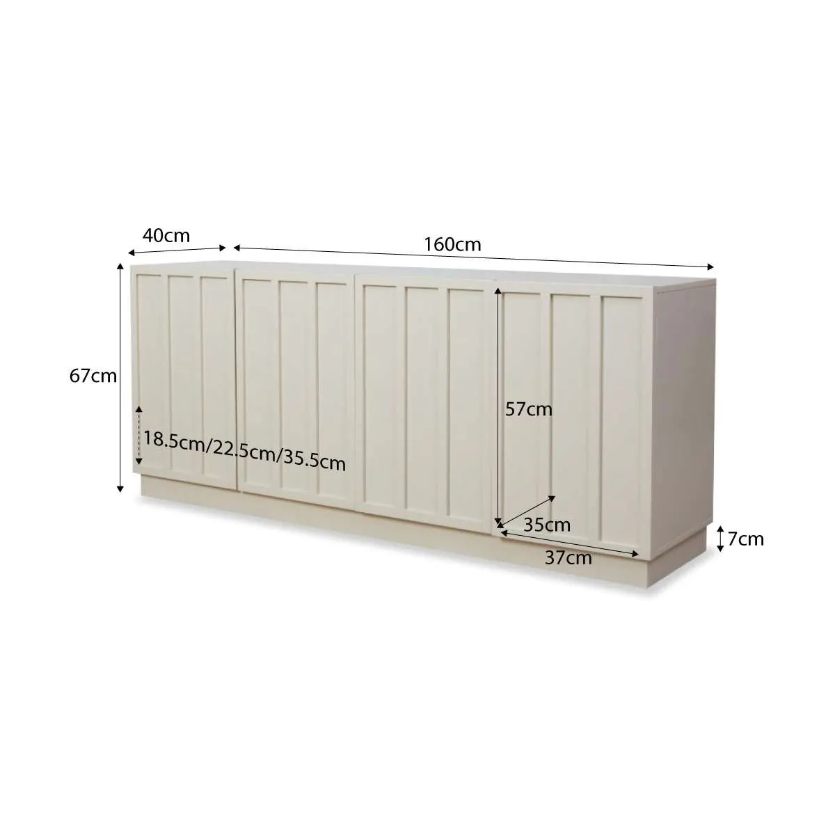 Emery Panel Buffet - Beige Mocka