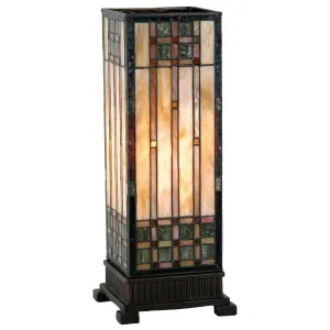 Empire Tiffany Large Square Table Lamp