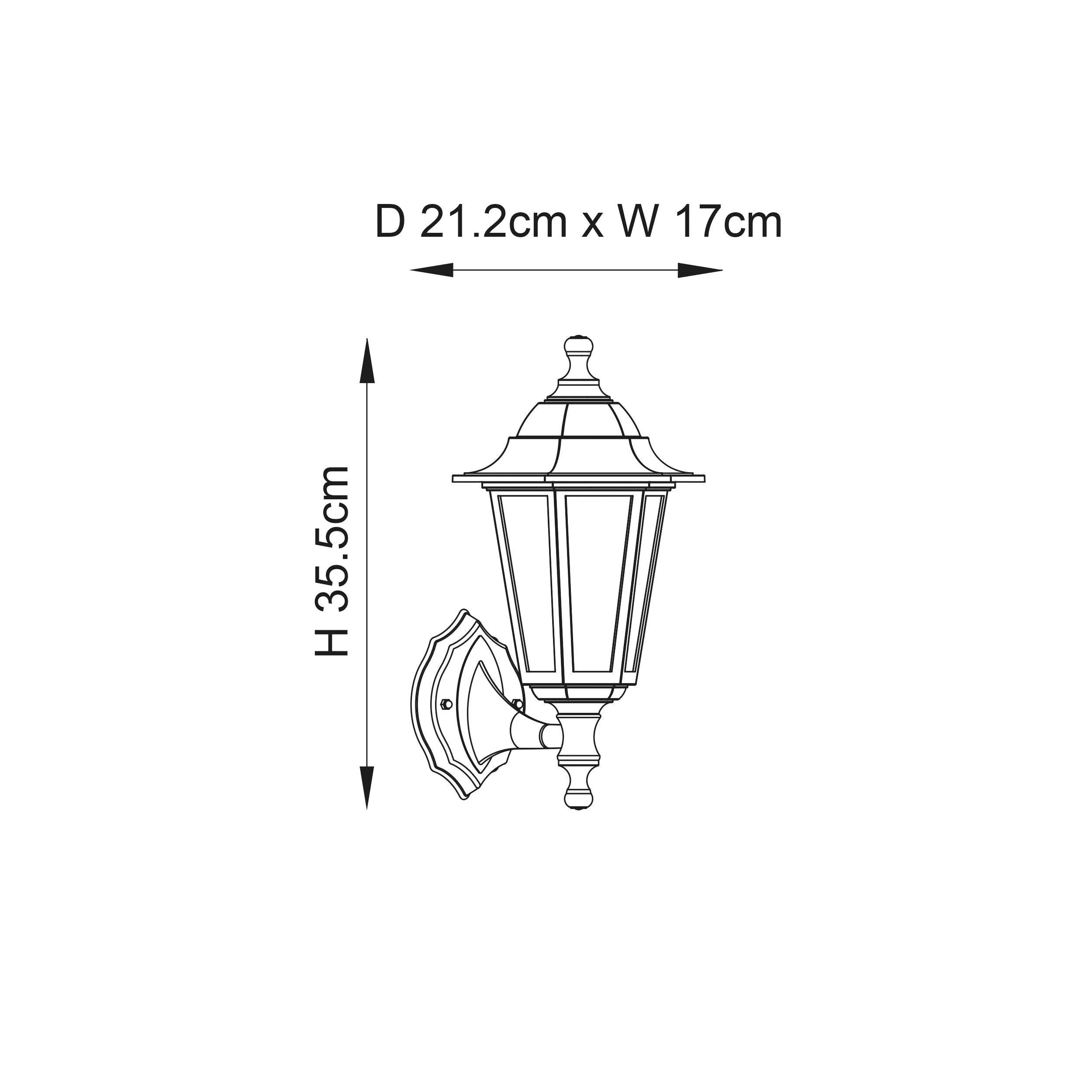 Endon Bayswater Black Outdoor uplight Wall Light