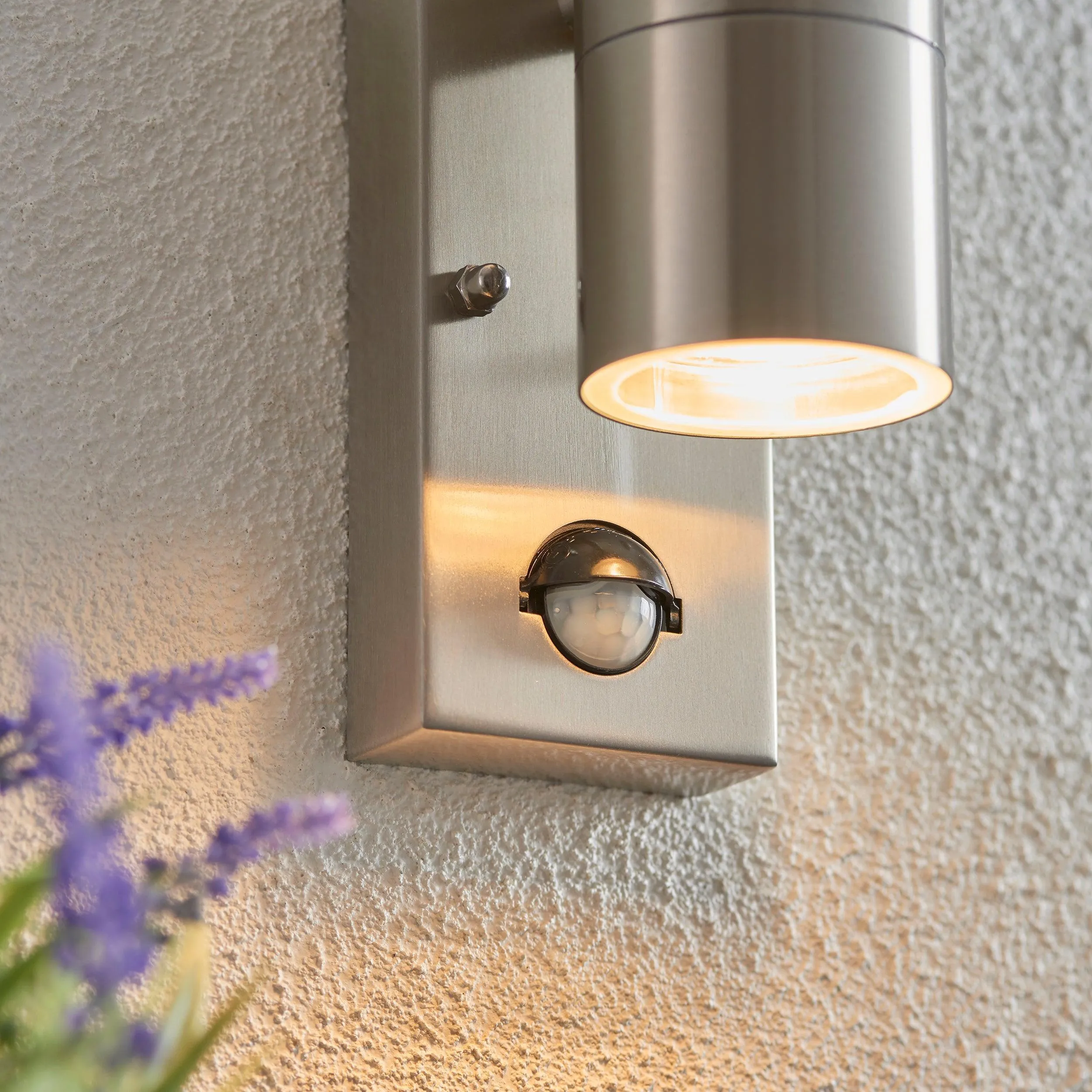 Endon Canon Stainless Steel Outdoor PIR Up & Down Wall Light