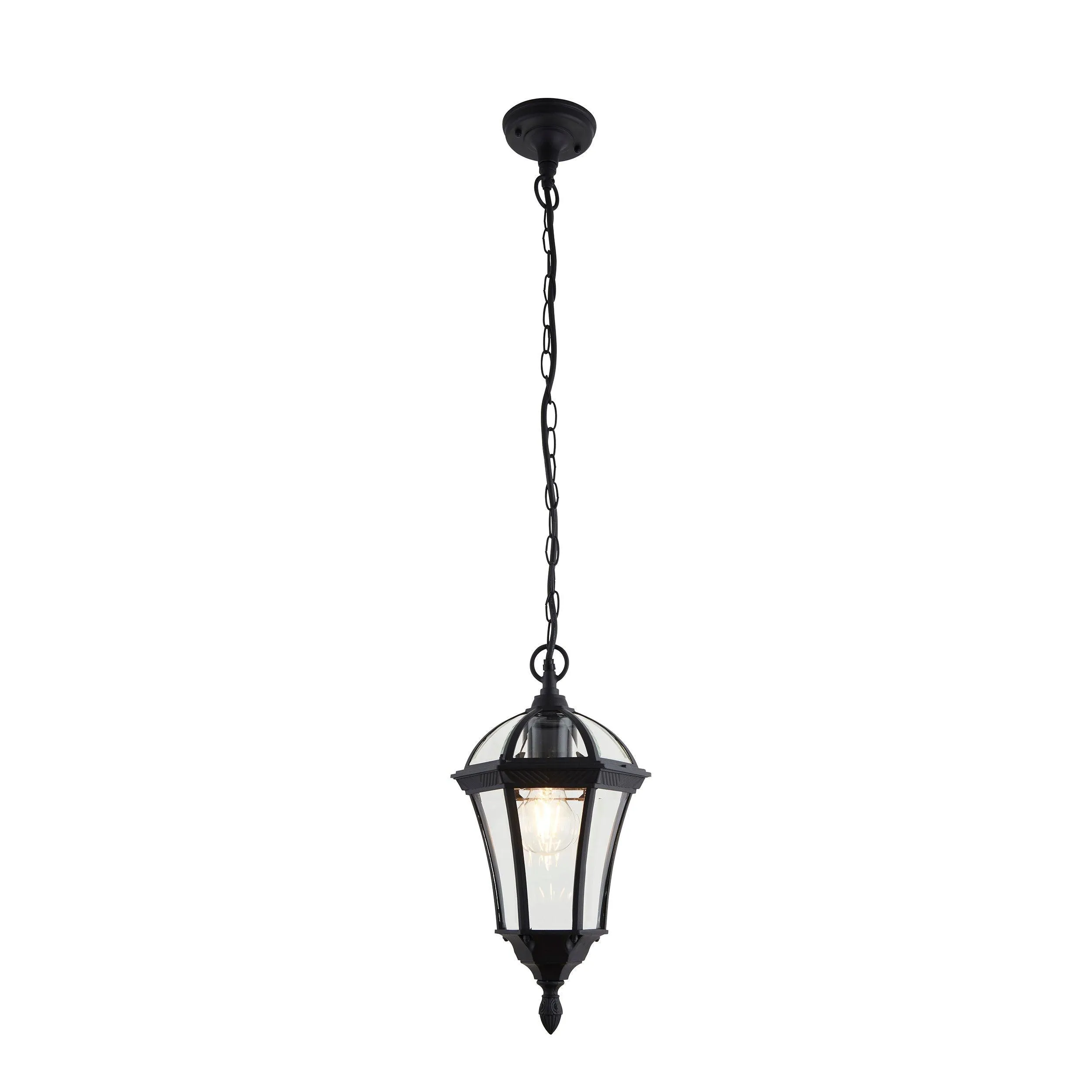 Endon Drayton Textured Black Outdoor Pendant Light