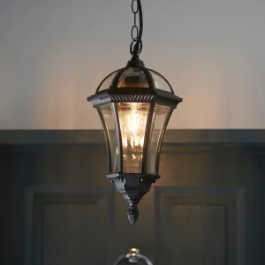 Endon Drayton Textured Black Outdoor Pendant Light
