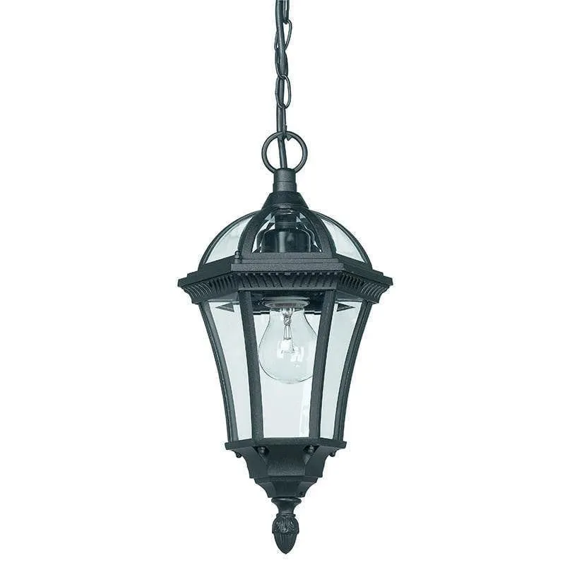 Endon Drayton Textured Black Outdoor Pendant Light
