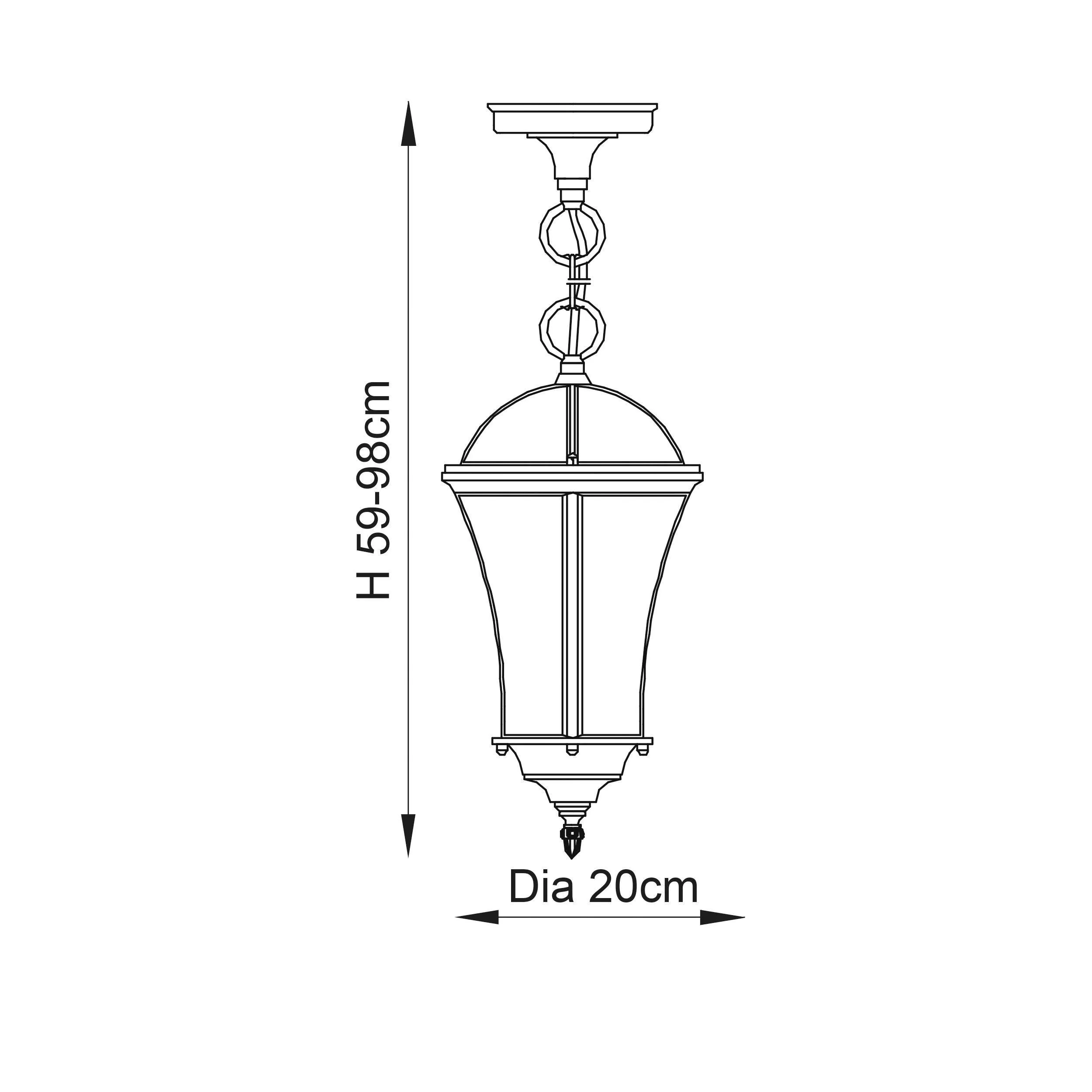 Endon Drayton Textured Black Outdoor Pendant Light