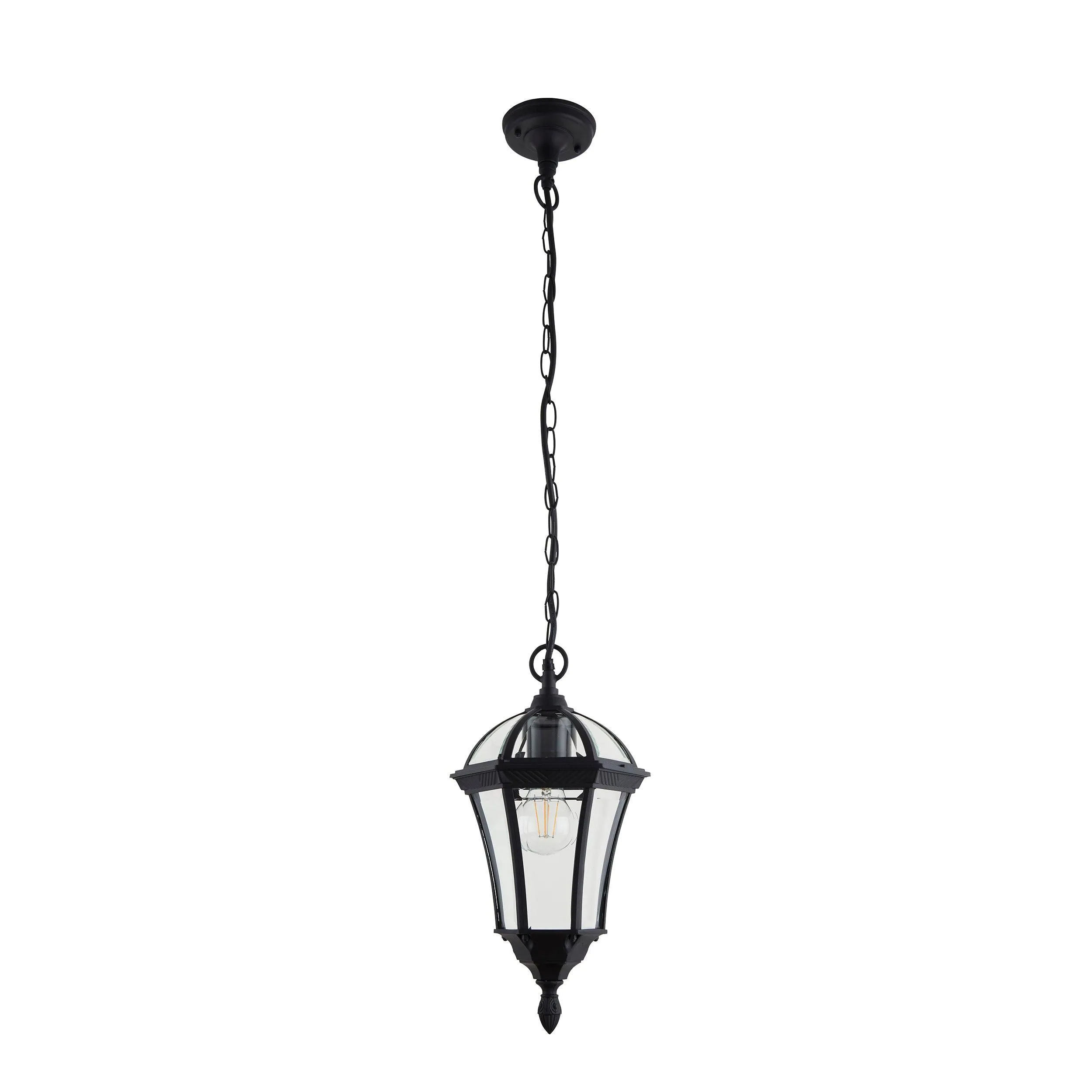 Endon Drayton Textured Black Outdoor Pendant Light