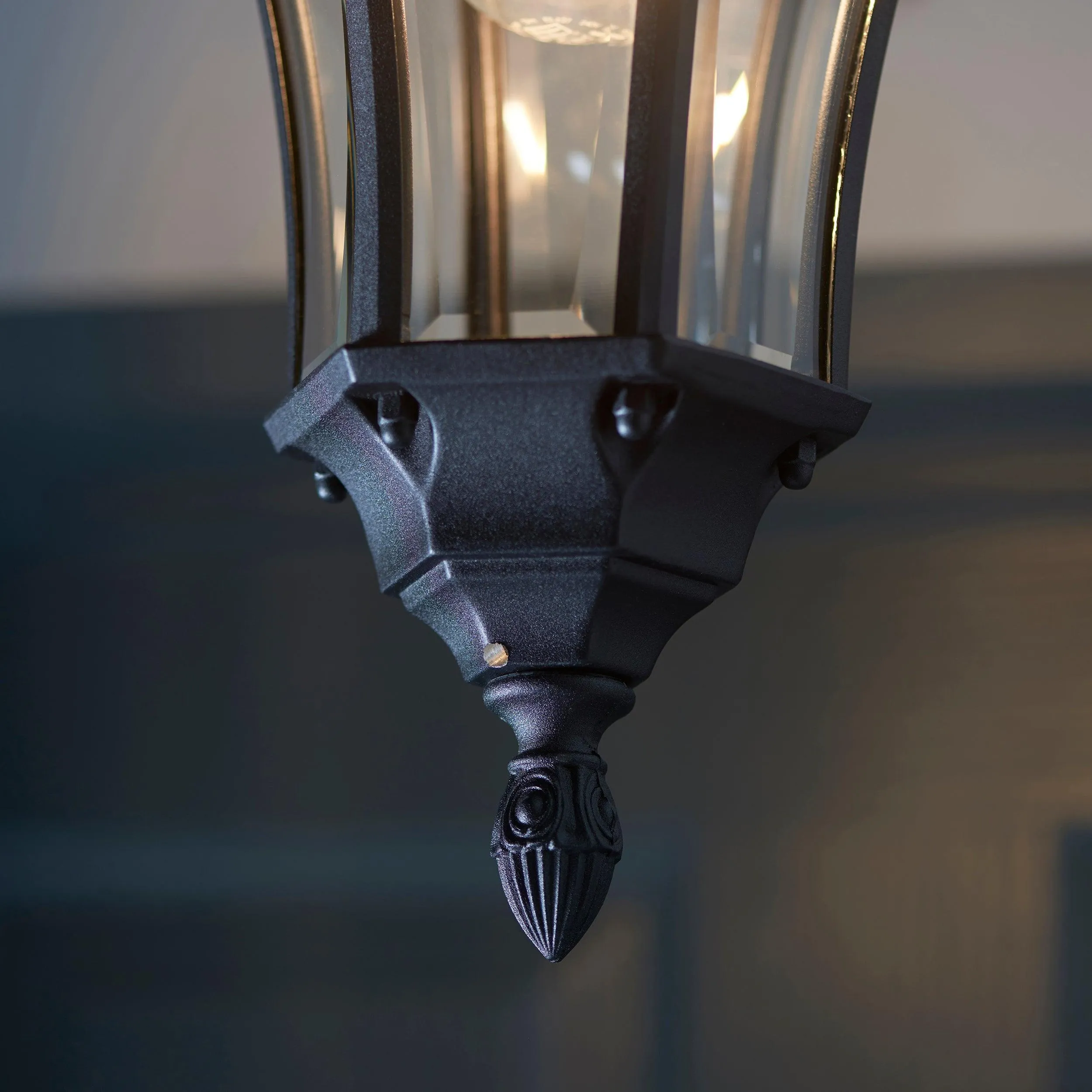 Endon Drayton Textured Black Outdoor Pendant Light