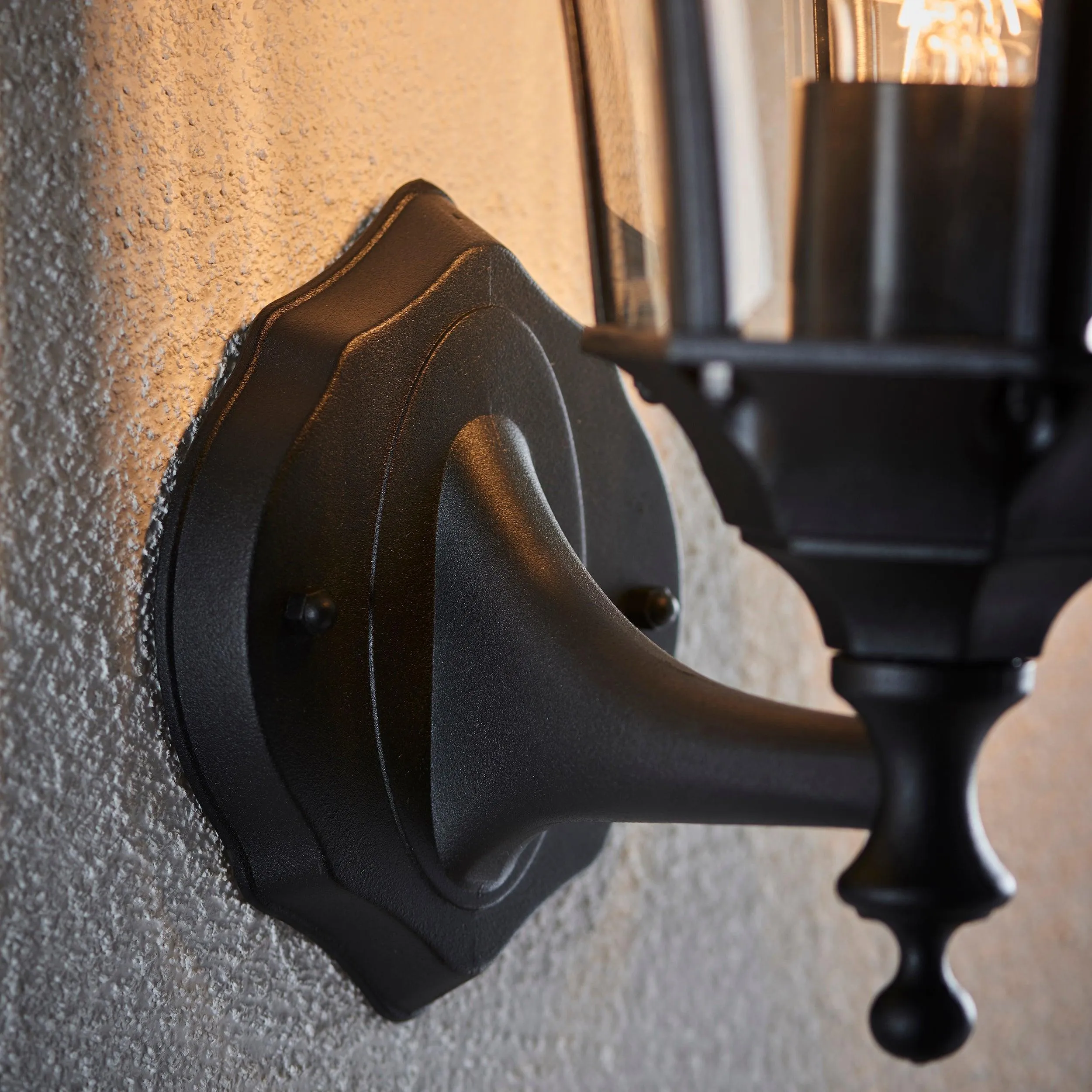 Endon Drayton Textured Black Outdoor Wall Light