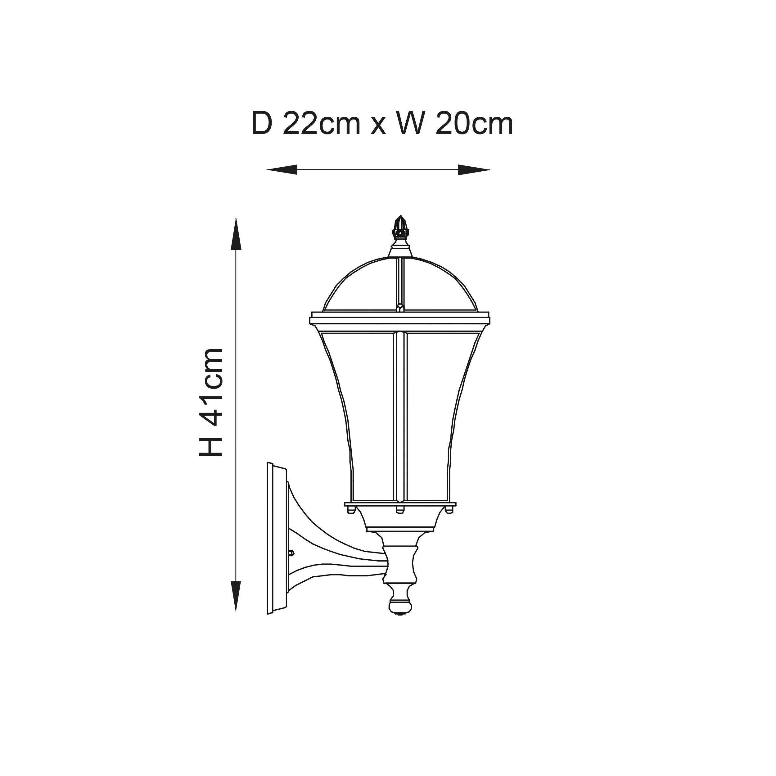 Endon Drayton Textured Black Outdoor Wall Light