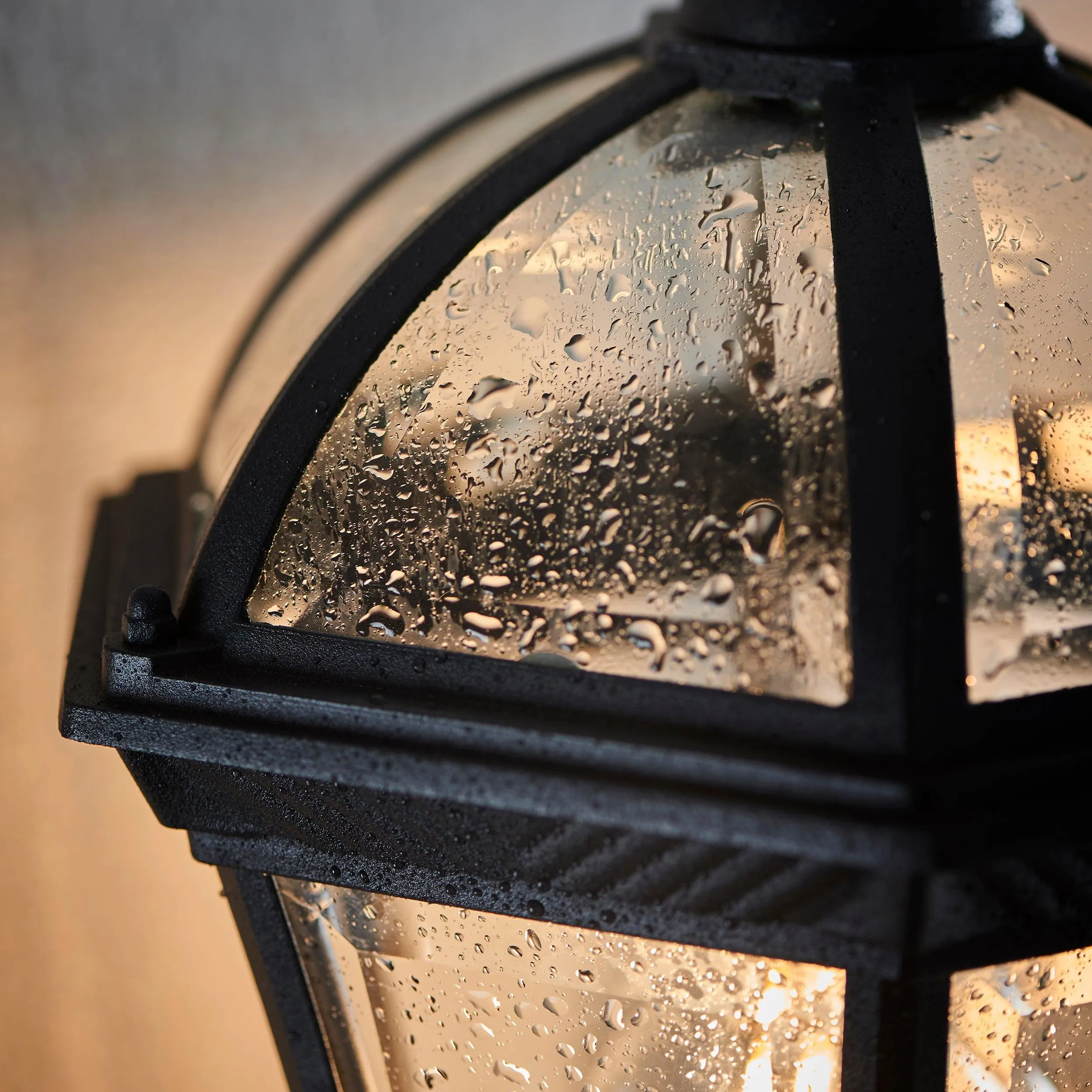 Endon Drayton Textured Black Outdoor Wall Light