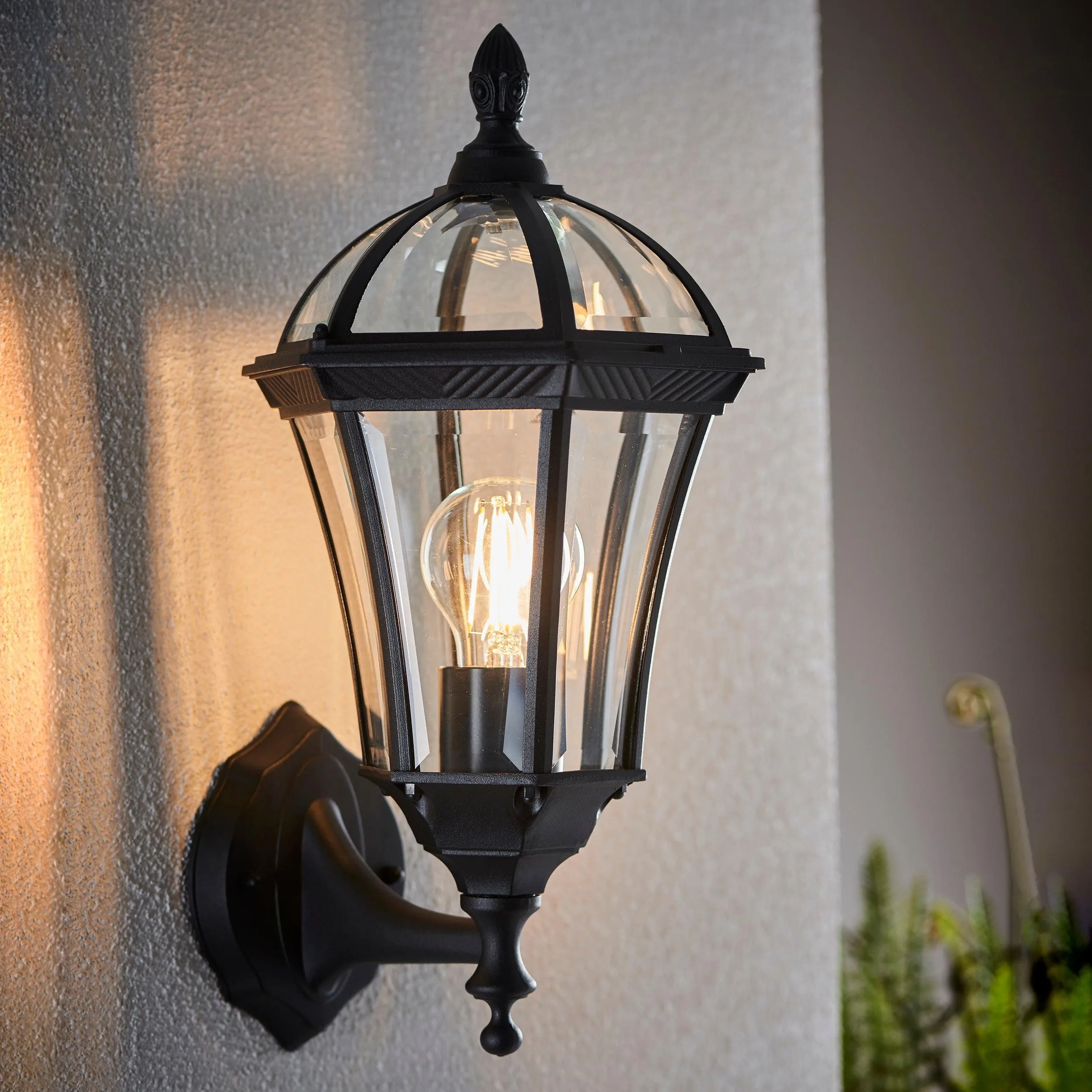 Endon Drayton Textured Black Outdoor Wall Light