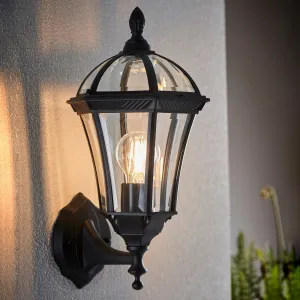 Endon Drayton Textured Black Outdoor Wall Light