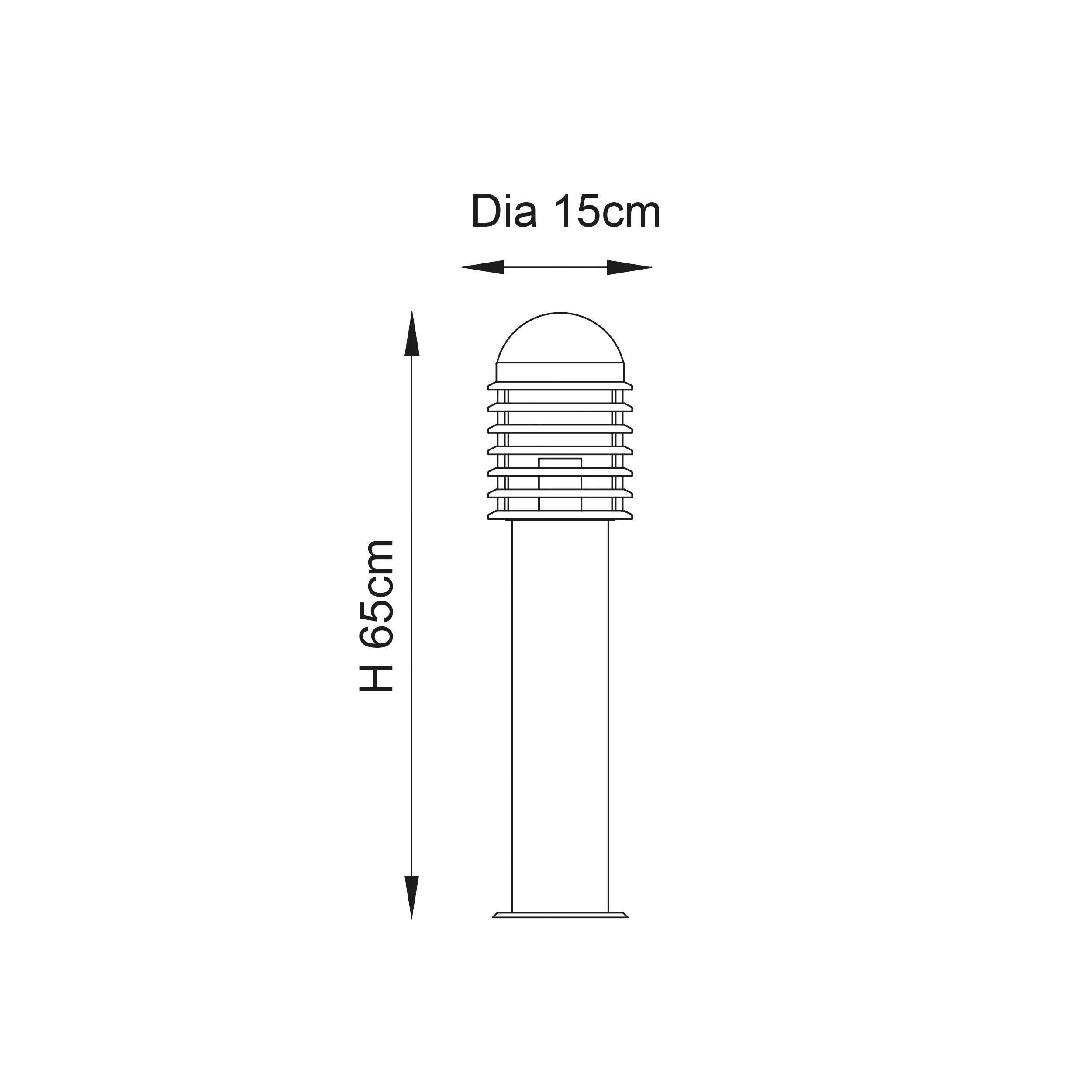 Endon Louvre Stainless Steel Outdoor Post Light