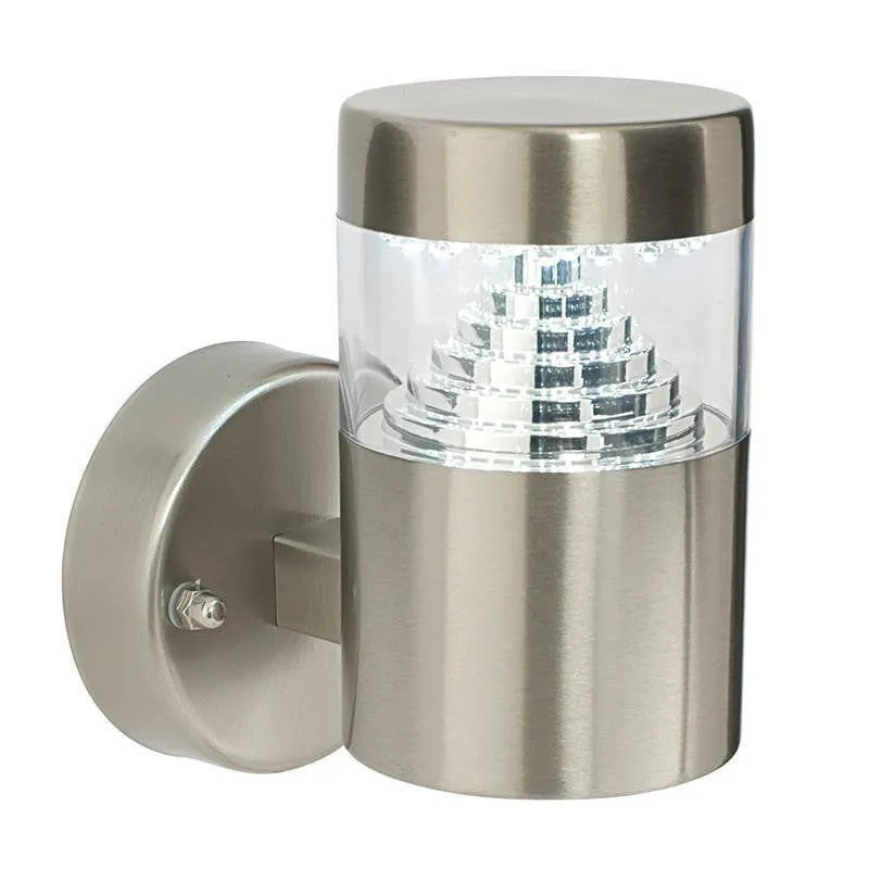 Endon Pyramid Brushed Stainless Steel Outdoor Wall Light