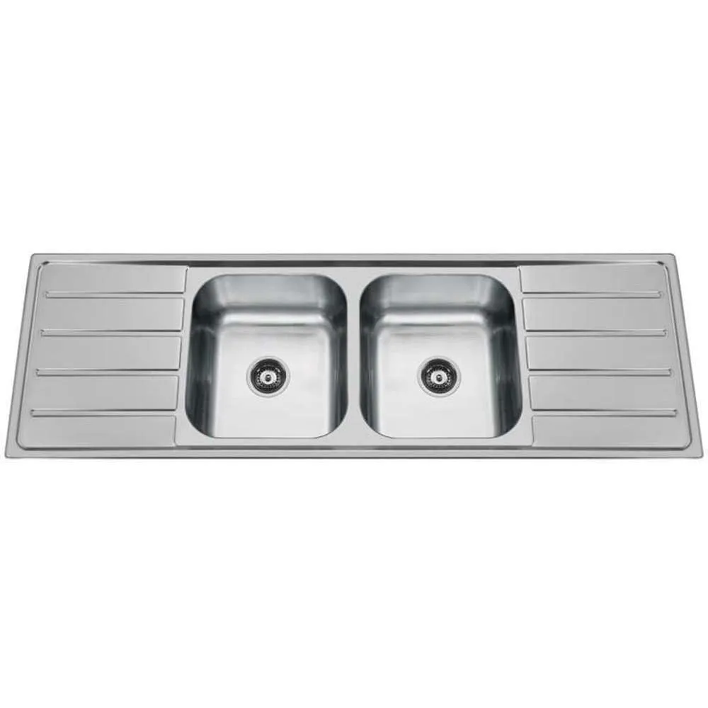 Evia Pianno Double Bowl Sink 2-Side Drainer 1500 x 500 x 180
