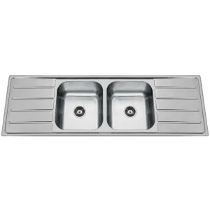 Evia Pianno Double Bowl Sink 2-Side Drainer 1500 x 500 x 180
