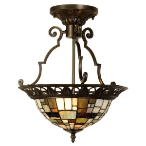 Falling Water Semi Flush Tiffany Ceiling Light
