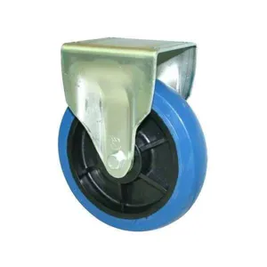 Fallshaw H-Castor 200mm Blue Rubber Wheel Precision Bearing Fixed 400kg