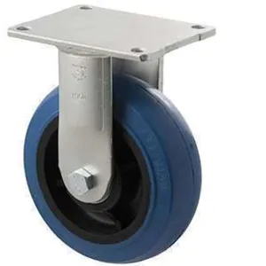Fallshaw O-Castor 150mm Blue Rubber Wheel Precision Bearing Fixed 400kg
