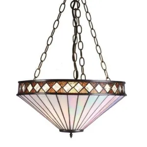 Fargo Large Inverted Tiffany Ceiling Light (adjustable chain)