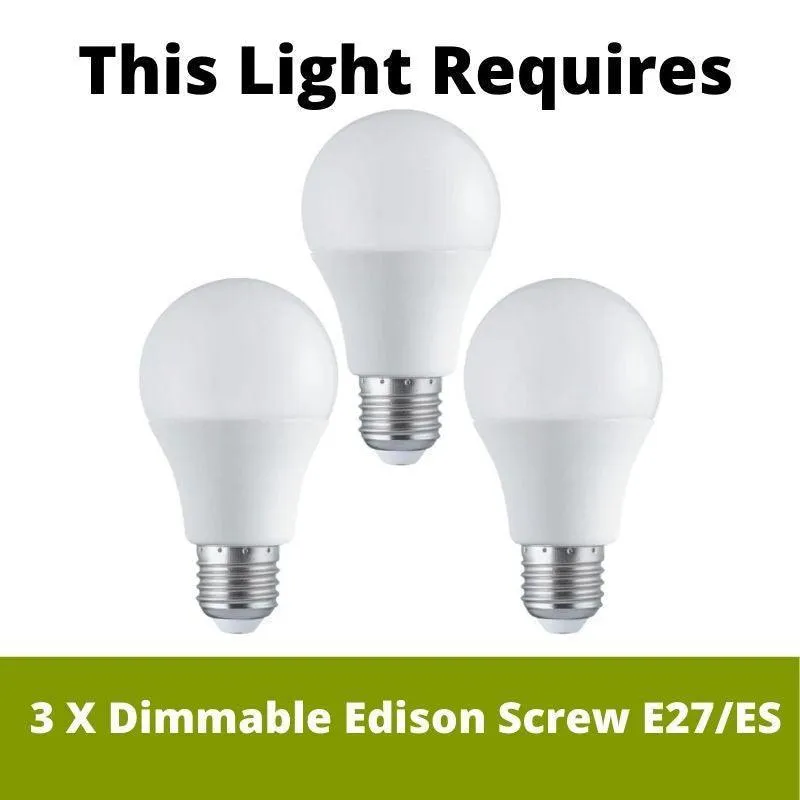 Fargo Large Tiffany Ceiling Light - 3 Bulb Fitting