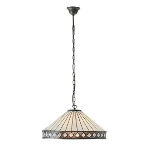 Fargo Large Tiffany Ceiling Light - 3 Bulb Fitting