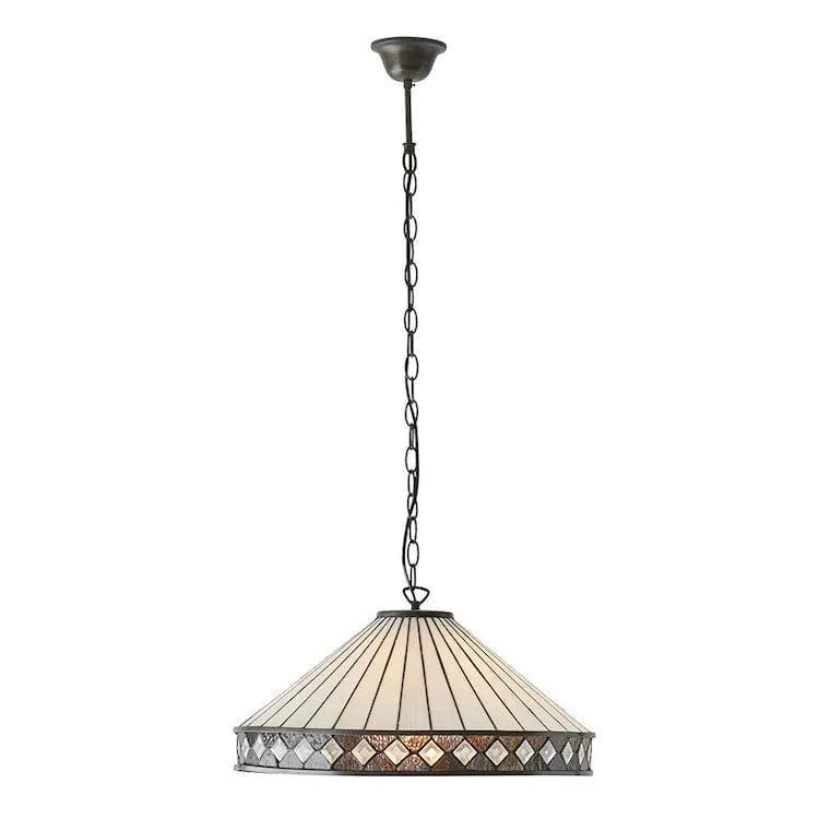 Fargo Large Tiffany Ceiling Light - 3 Bulb Fitting