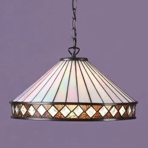 Fargo Large Tiffany Ceiling Light - 3 Bulb Fitting