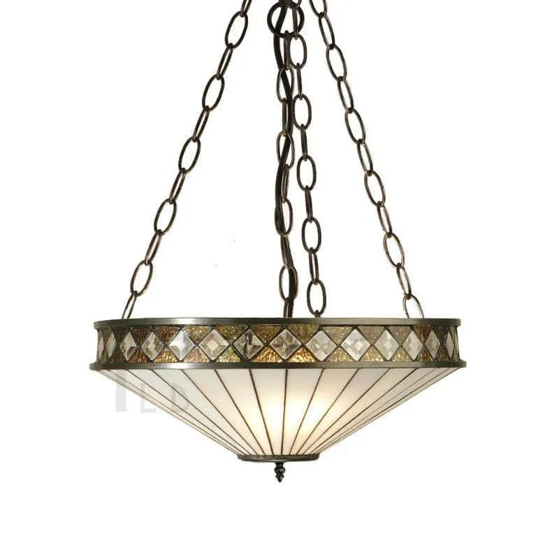 Fargo Medium Inverted Tiffany Ceiling Light (adjustable)