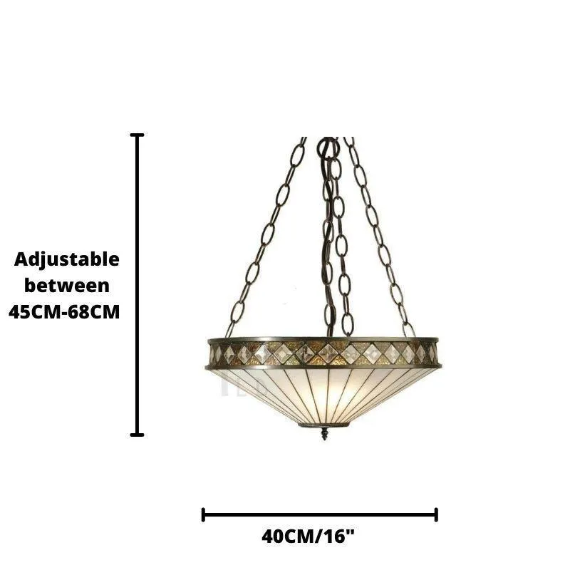 Fargo Medium Inverted Tiffany Ceiling Light (adjustable)