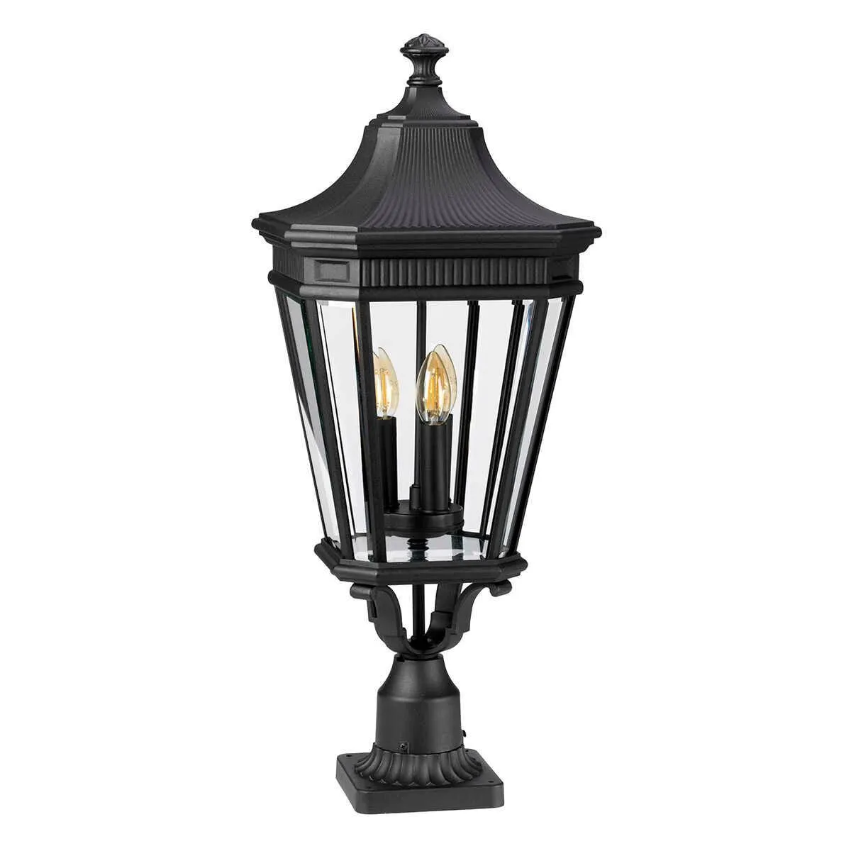 Feiss Cotswold Lane Black Large Outdoor Pedestal Lantern